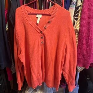 St John's Bay Orange V-Neck Sweater